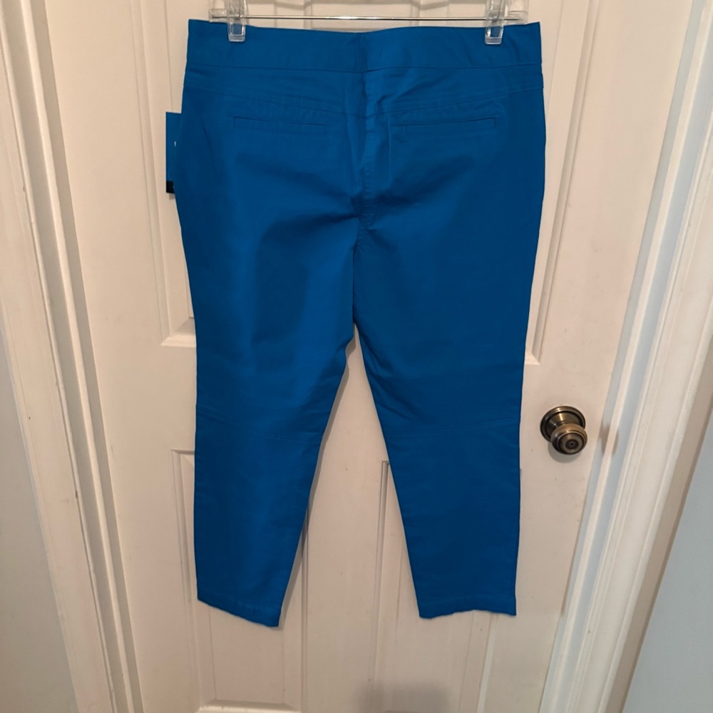 Derek Lam NWT Size 8 Turquoise Pants with Sleek Knee Motorcycle Seaming - Picture 4 of 7